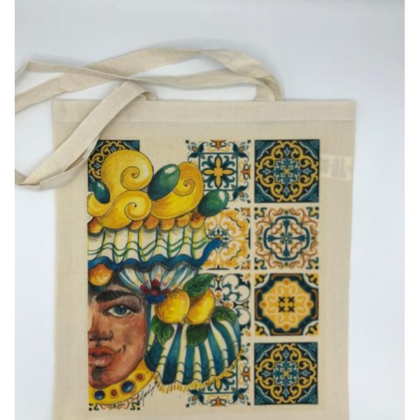 Sicilian Teste di Moro Shopping Bag | cotton - Image 3