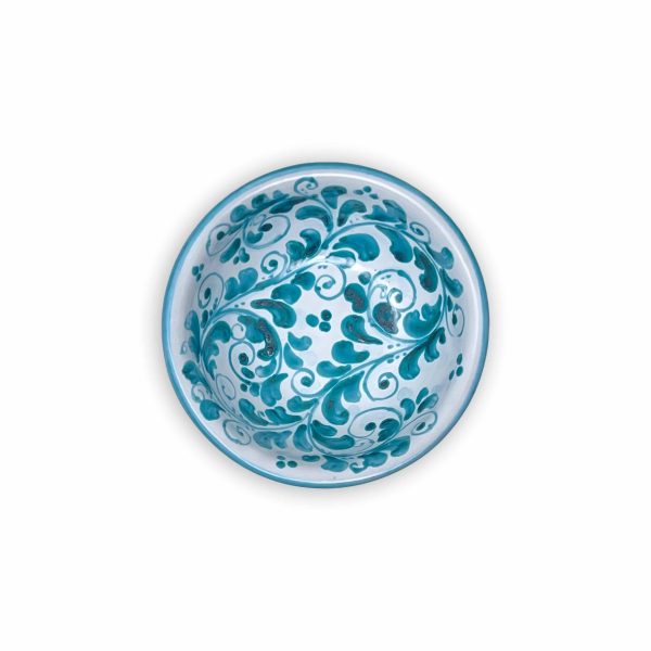 Hand-Painted Ceramic Green Bowl, Small - 13 cm (5.1 inch)