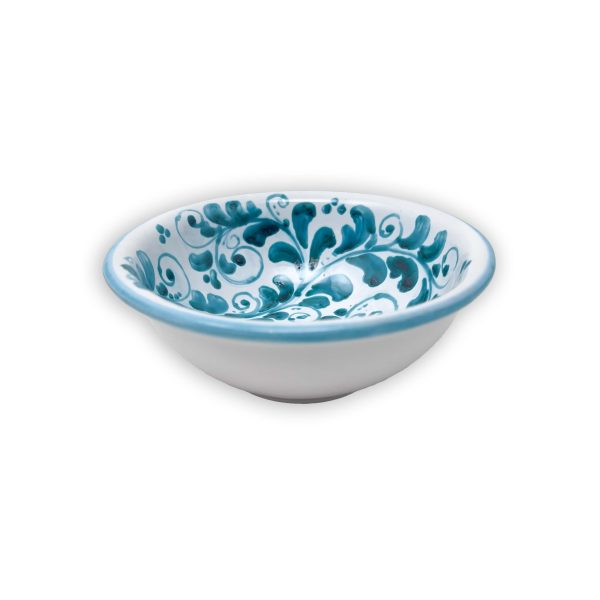 Hand-Painted Ceramic Green Bowl, Small - 13 cm (5.1 inch)