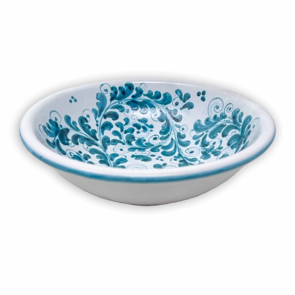 Hand-Painted Ceramic Green Bowl, Medium - 20 cm (7.87 inch)