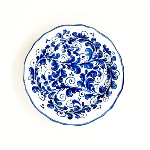Hand-Painted Scalloped Blue Bowl, Sicilian Ceramic – 19 cm (7.5”)