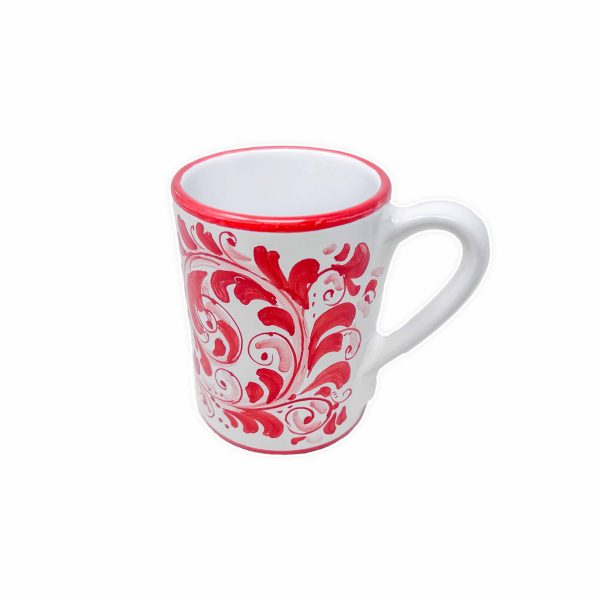 Hand-Painted Ceramic Mug, Red Maiolica – 11oz (325ml)