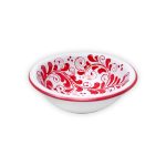 Hand-Painted Ceramic Red Bowl, Small - 13 cm (5.1 inch)