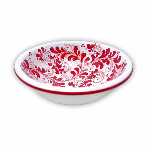 Hand-Painted Ceramic Red Bowl, Medium - 20 cm (7.87 inch)
