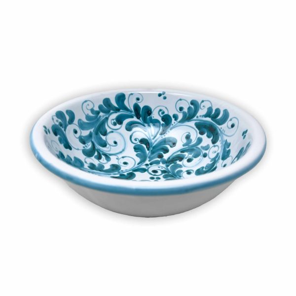 Hand-Painted Ceramic Green Bowl, Medium - 20 cm (7.87 inch)