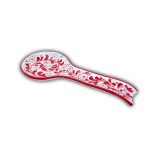 Hand-Painted Ceramic Spoon Rest - Red Maiolica